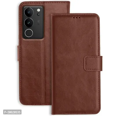 Jotech Vintage Flip Cover for Vivo V29/Vivo V29 Pro 5G - Brown