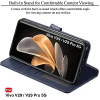 Jotech Button Vintage Flip Coverfor Vivo V29/Vivo V29 Pro 5G - Blue-thumb1