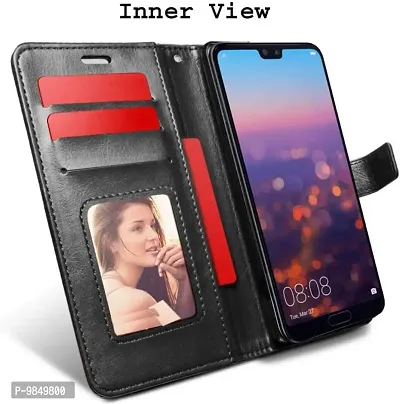 Oppo Reno 8 Pro Flip Case Premium Leather Finish Flip Cover with Card Pockets Wallet StandVintage Flip Cover for Oppo Reno 8 Pro - Black-thumb2