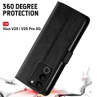 Jotech Button Vintage Flip Coverfor Vivo V29/Vivo V29 Pro 5G - Black-thumb3