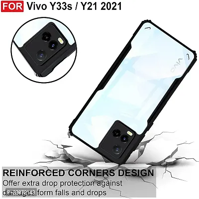 Stylish Solid Back Cover For Vivo Y21 2021 - Black-thumb3