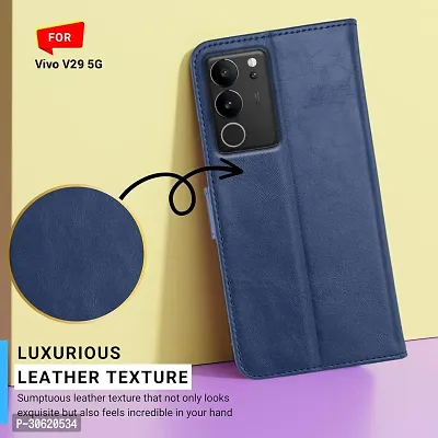 Jotech Vintage Flip Cover for Vivo V29/Vivo V29 Pro 5G - Blue-thumb3