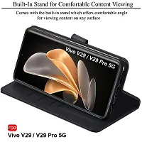 Jotech Button Vintage Flip Coverfor Vivo V29/Vivo V29 Pro 5G - Black-thumb1