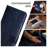 Premium Leather Finish Flip Cover with Card Pockets Wallet StandVintage Flip Cover for Mi Redmi Note 11 Pro/Pro Plus 5G - Blue-thumb3
