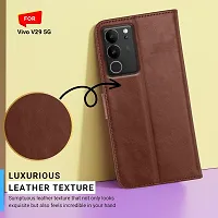 Jotech Vintage Flip Cover for Vivo V29/Vivo V29 Pro 5G - Brown-thumb2