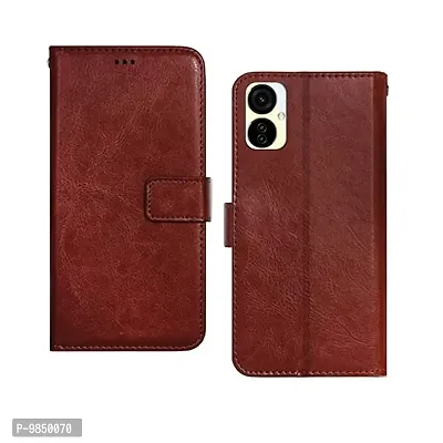 Tecno Camon 19 Neo Flip Case Premium Leather Finish Flip Cover with Card Pockets Wallet StandVintage Flip Cover for Tecno Camon 19 Neo - Brown-thumb0