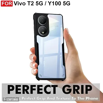 Stylish Solid Back Case Cover for Vivo T2 5g - Black-thumb3