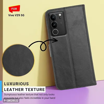 Jotech Vintage Flip Cover for Vivo V29/Vivo V29 Pro 5G - Black-thumb3