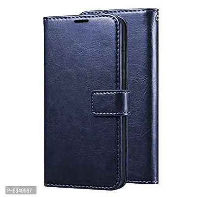 Mi Redmi 11 Prime 4G Flip Case Premium Leather Finish Flip Cover with Card Pockets Wallet StandVintage Flip Cover for Mi Redmi 11 Prime 4G - Blue