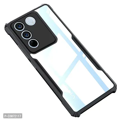 Stylish Solid Back Case Cover for Vivo V27 5g - Black-thumb0