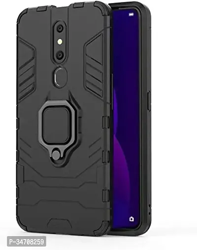 Jotech Armor | Hybrid PC + TPU | Full Protection with Ring Holder Kickstand Shock Proof Back Case Mobile Cover For Oppo F11 - Black-thumb3