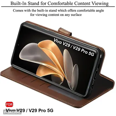 Jotech Vintage Flip Cover for Vivo V29/Vivo V29 Pro 5G - Brown  Coffee-thumb2