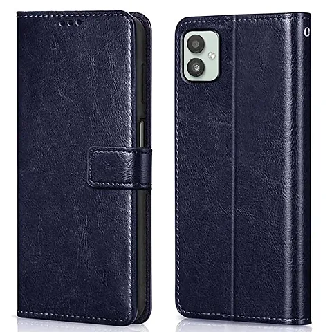 Samsung Galaxy M13 5G Flip Case Premium Leather Finish Flip Cover with Card Pockets Wallet StandVintage Flip Cover for Samsung Galaxy M13 5G - Blue