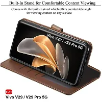 Jotech Button Vintage Flip Coverfor Vivo V29/Vivo V29 Pro 5G - Brown-thumb1