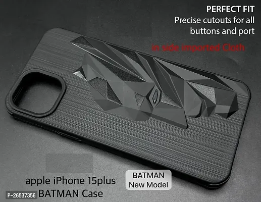 Jotech 3D Batman Silicon Back Cover For Apple Iphone 15 Plus - Jet Black-thumb2