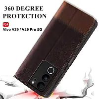 Jotech Vintage Flip Cover for Vivo V29/Vivo V29 Pro 5G - Coffee  Brown-thumb3