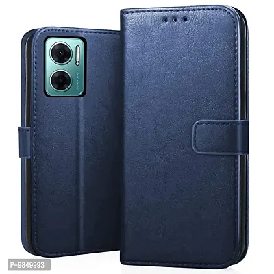 Mi Redmi 11 Prime 5G Flip Case Premium Leather Finish Flip Cover with Card Pockets Wallet StandVintage Flip Cover for Mi Redmi 11 Prime 5G - Blue-thumb0