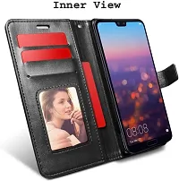 Redmi 10 Power/Redmi 10C Flip Case Premium Leather Finish Flip Cover with Card Pockets Wallet StandVintage Flip Cover for Redmi 10 Power/Redmi 10C - Black-thumb1