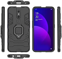 Jotech Armor | Hybrid PC + TPU | Full Protection with Ring Holder Kickstand Shock Proof Back Case Mobile Cover For Oppo F11 - Black-thumb1