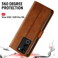 Jotech Button Vintage Flip Coverfor Vivo V29/Vivo V29 Pro 5G - Brown-thumb3