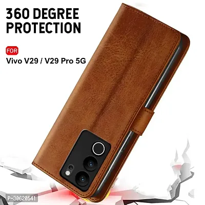 Jotech Button Vintage Flip Coverfor Vivo V29/Vivo V29 Pro 5G - Brown-thumb4