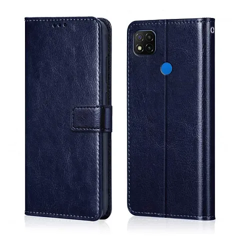 Redmi 10 Power/Redmi 10C Flip Case Premium Leather Finish Flip Cover with Card Pockets Wallet StandVintage Flip Cover for Redmi 10 Power/Redmi 10C - Blue