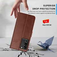 Jotech Vintage Flip Cover for Vivo V29/Vivo V29 Pro 5G - Brown-thumb1