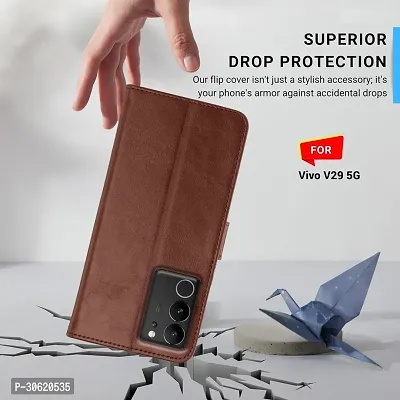 Jotech Vintage Flip Cover for Vivo V29/Vivo V29 Pro 5G - Brown-thumb2