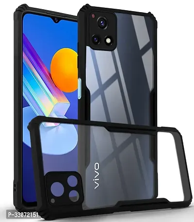 Stylish Solid  Back Cover For Vivo Y72 5g - Black-thumb0