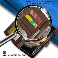 Jotech Vintage Flip Cover for Vivo V29/Vivo V29 Pro 5G - Brown  Coffee-thumb2