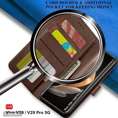 Jotech Vintage Flip Cover for Vivo V29/Vivo V29 Pro 5G - Brown  Coffee-thumb3