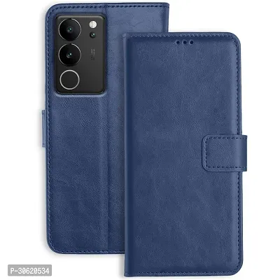 Jotech Vintage Flip Cover for Vivo V29/Vivo V29 Pro 5G - Blue