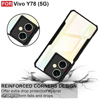 Stylish Solid Back Cover For Vivo Y78 5g - Black-thumb3