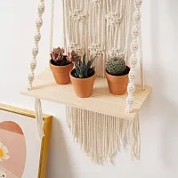 PAAN HANG $$ Macrame Wooden Wall Hanging  Wall Art Home Decor MADE IN INDIA-thumb1