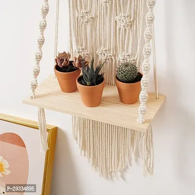 PAAN HANG $$ Macrame Wooden Wall Hanging  Wall Art Home Decor MADE IN INDIA-thumb2