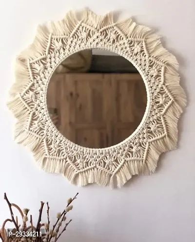 RANBOW MIRROR Macrame Wall MirrorHandmade Hanging  BedroomLiving Room MADE IN INDIA.-thumb0