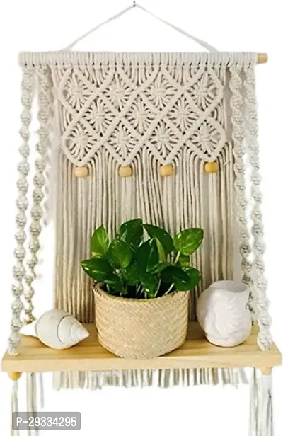 8 MOTI HANG Macrame Wall Hanging Shelf  Boho Wall Hanging Shelf for Home Decor Living Room