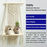 TRINGLE WITH BOD Macrame Wall Hanging Shelf Mounted with an interesting wooden Stick-thumb2