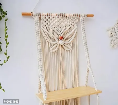 BUTRR FLI Butterfly Macrame Home Decor Shelf Macrame Pot Planter Wall Hanging Tapestry-thumb2