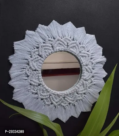 ARSO MIRROR ARSHODESIGN Macrame Round Wall Hangings WhiteWall Decorative for HomeGift