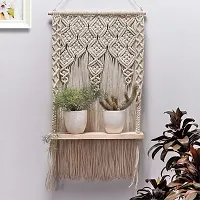 RECTINGALE DES Macrame Wall Hanging Shelf Boho Plant Hanger Bohemian Pattern-thumb3