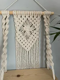 CUBERN HANG PAK 2 Macrame Handmade Wooden Wall Shelf  Bohemian Wall Shelf for Living Room Bed Room Set of 2  Twisted-thumb3