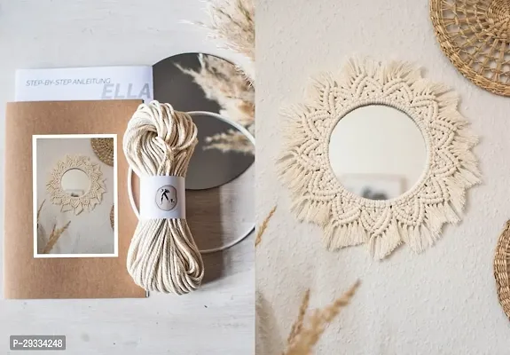 RAISING MIRROR White Macrame Mirror Bedroom Decor  Large Bohemian Mirror-thumb3