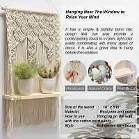 RECTINGALE DES Macrame Wall Hanging Shelf Boho Plant Hanger Bohemian Pattern-thumb2