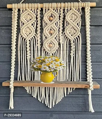 NEW 3 STON HNG Macrame wall hanging shelf for home decor Item-thumb2