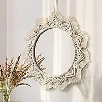 MIRROR WIT GATH Macrame Wall hanging Mirror home decor living roomMADE IN INDIA.-thumb2