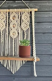 DUNE 3 MOTI Macrame Wooden Wall Hanging Shelf Macrame Woven MADE IN INDIA-thumb1