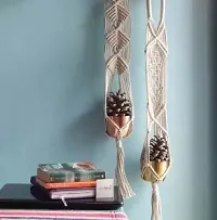 2 PI Combo of two Cotton Woven Macrame Plant Container Plant Hanger-thumb2