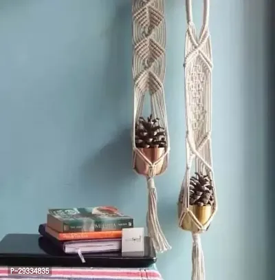 2 PI Combo of two Cotton Woven Macrame Plant Container Plant Hanger-thumb3