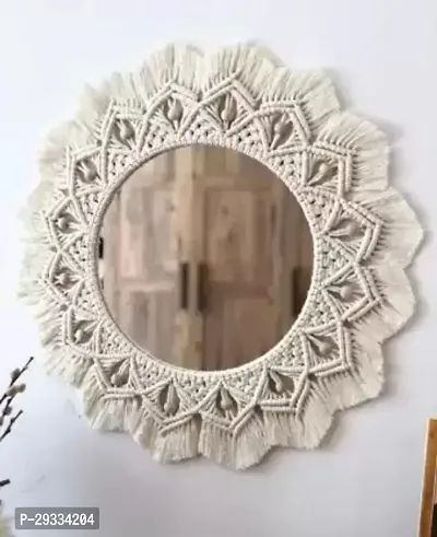 MIROR WIT STON Macrame Wall hanging Mirror home decor living roomMADE IN INDIA.-thumb0